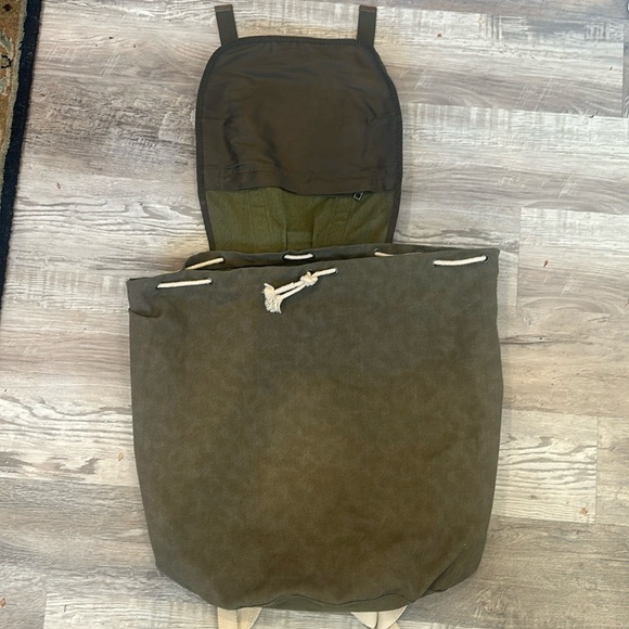 Zara Men Canvas Drawstring Backback Rucksack - Picture 2 of 5